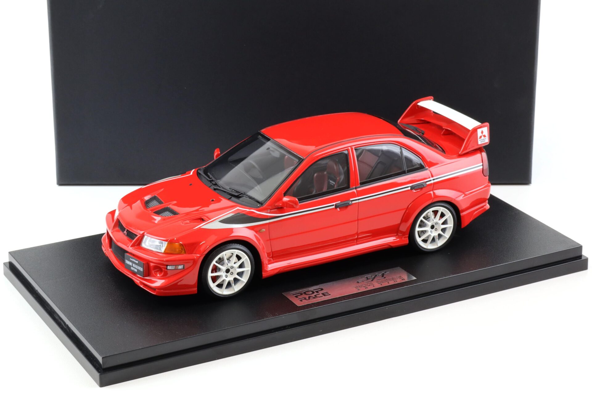 1:18 POP RACE Mitsubishi Lancer EVO 6.5 Tommi Makinen Edition red