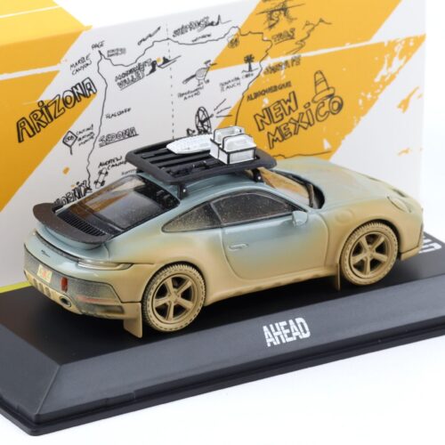 1:43 Spark Porsche 911 (992) Dakar AHEAD Shade green Dirty Version WAP DEALER