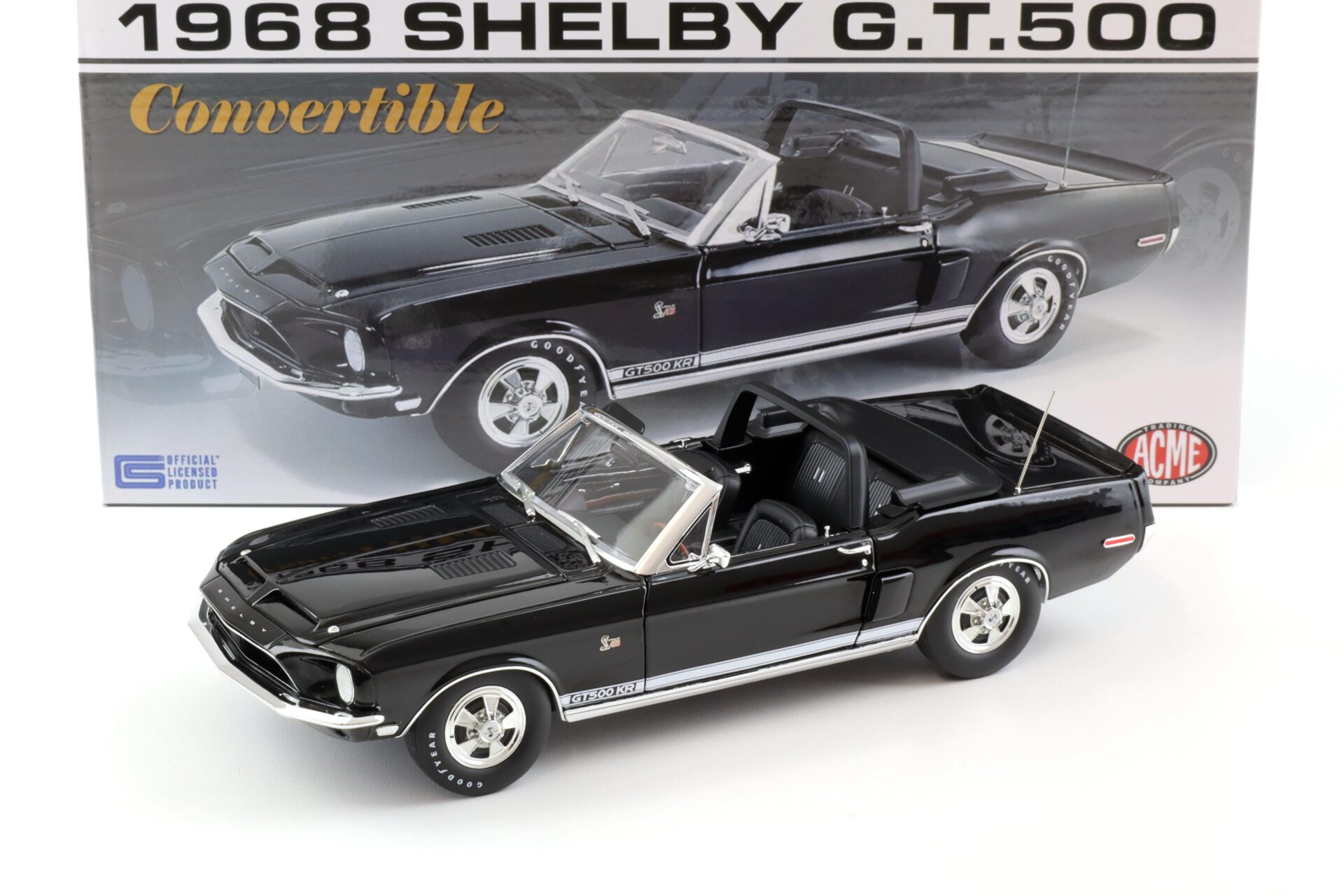 1:18 ACME 1968 Shelby GT500 KR Convertible black/ white stripes