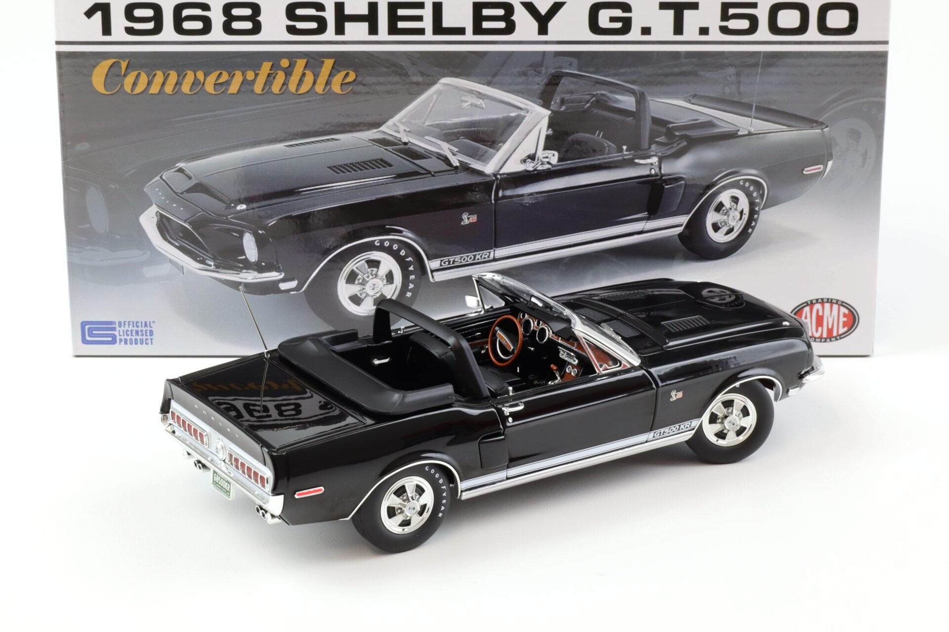 1:18 ACME 1968 Shelby GT500 KR Convertible black/ white stripes