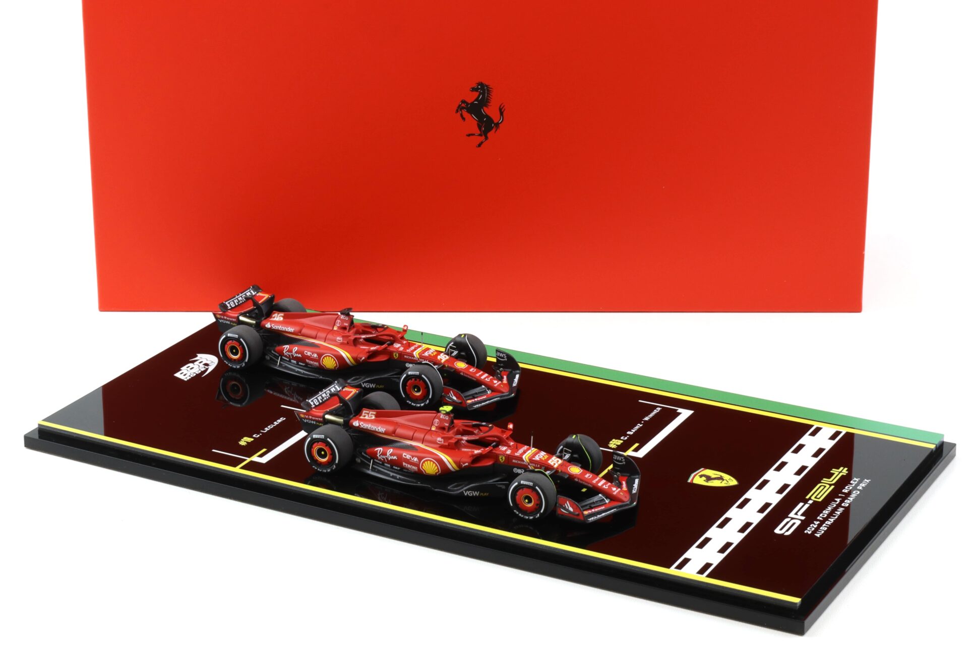 1:43 BBR Ferrari SF-24 Australien GP 2024 Special Set Leclerc + Sainz - Limited 100 pcs.