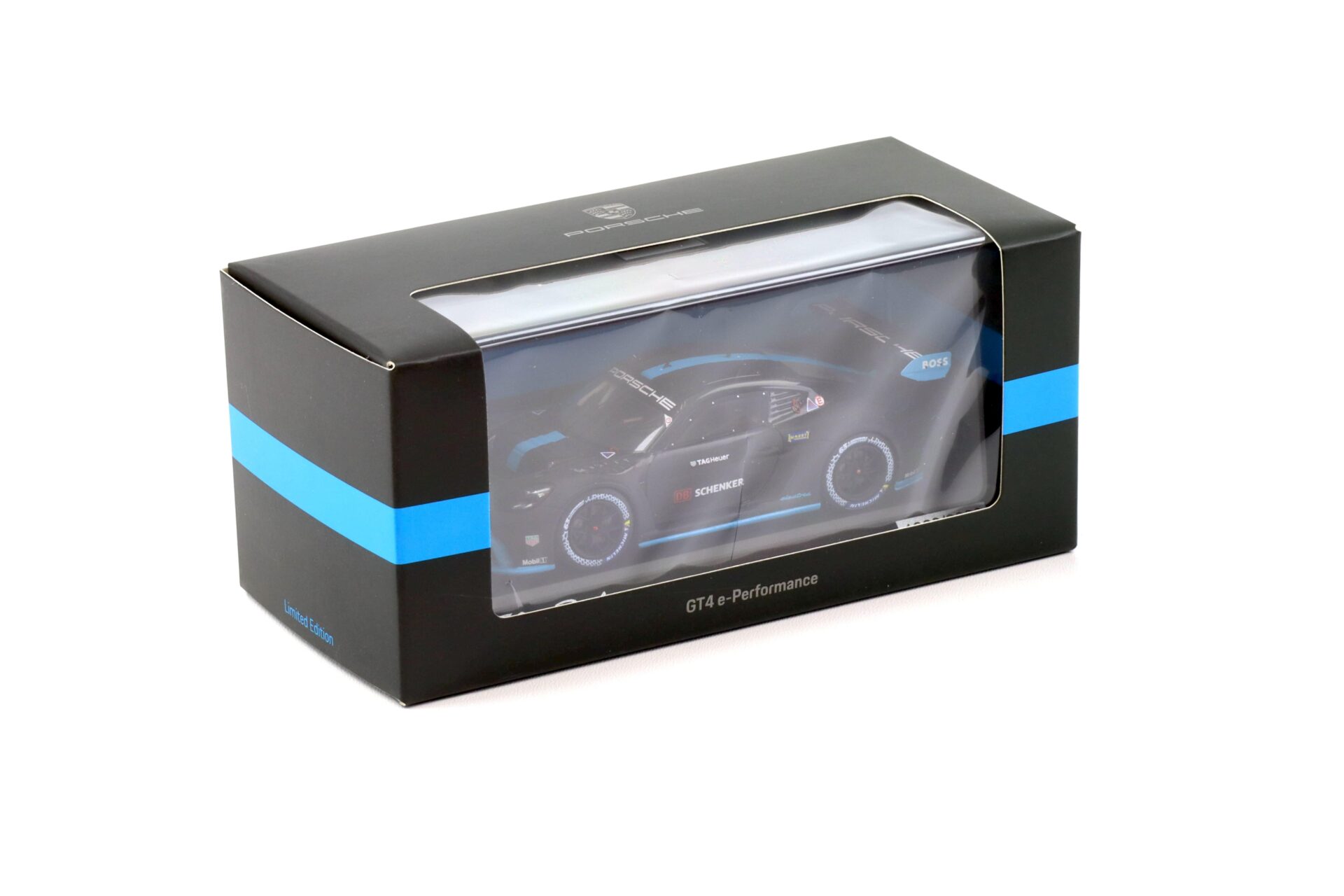 1:43 Spark Porsche Cayman GT4 e-Performance 2022 black/ blue WAP DEALER