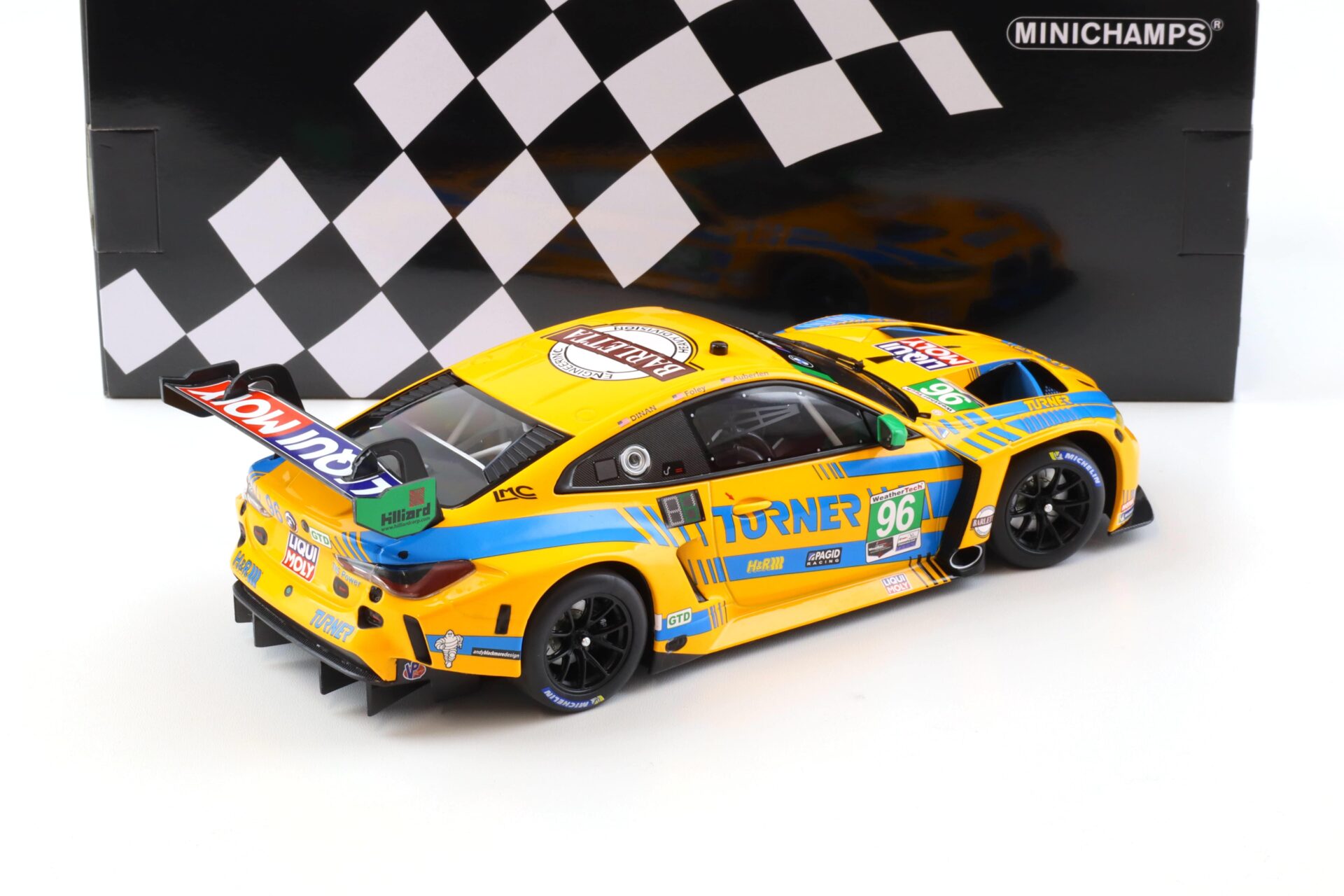 1:18 Minichamps BMW M4 GT3 GTD Turner Motorsport #96 IMSA 2022 Foley/Dinan