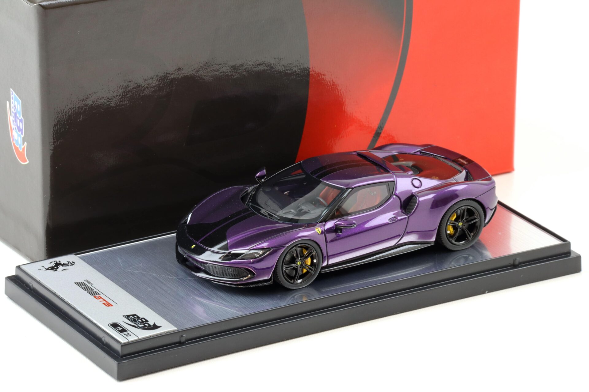 1:43 BBR Ferrari 296 GTB Viola Dino gloss/ black stripe - Limited 20 pcs.