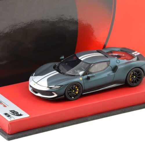 1:43 BBR Ferrari 296 Assetto Fiorano Verde Scuro opaco with leather base - Limited 10 pcs.