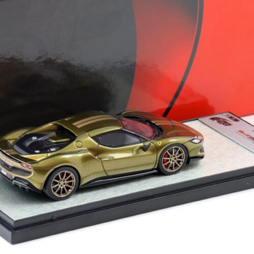 1:43 BBR Ferrari 296 Assetto Fiorano Verde Volterra/ gloss beige stripe - Limited 20 pcs.