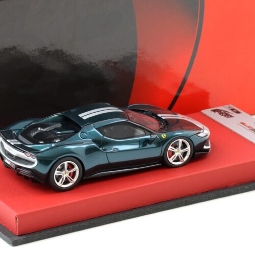 1:43 BBR Ferrari 296 Assetto Fiorano Verde Scuro glosswith leather base - Limited 20 pcs.