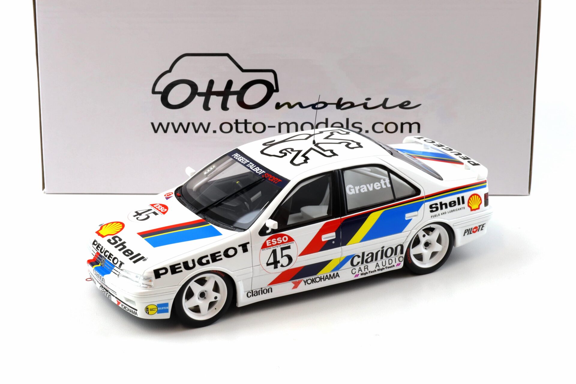 1:18 OTTO mobile OT1141 Peugeot 405 MI16 BTCC #45 Gravett 1992