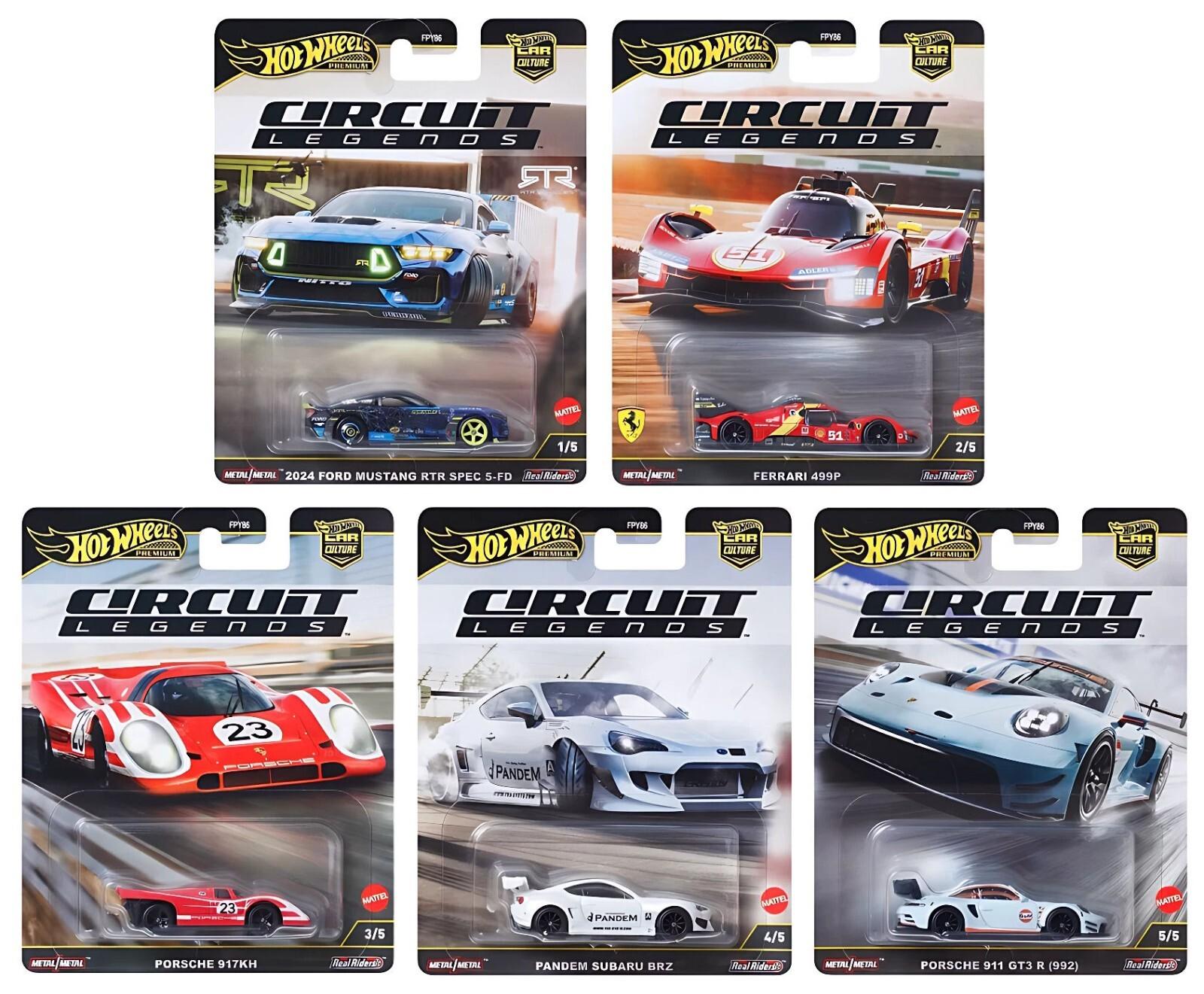 1:64 Hot Wheels Premium 2025 Circuit Legends Set 5 pcs. FPY86-976K Ferrari, Porsche