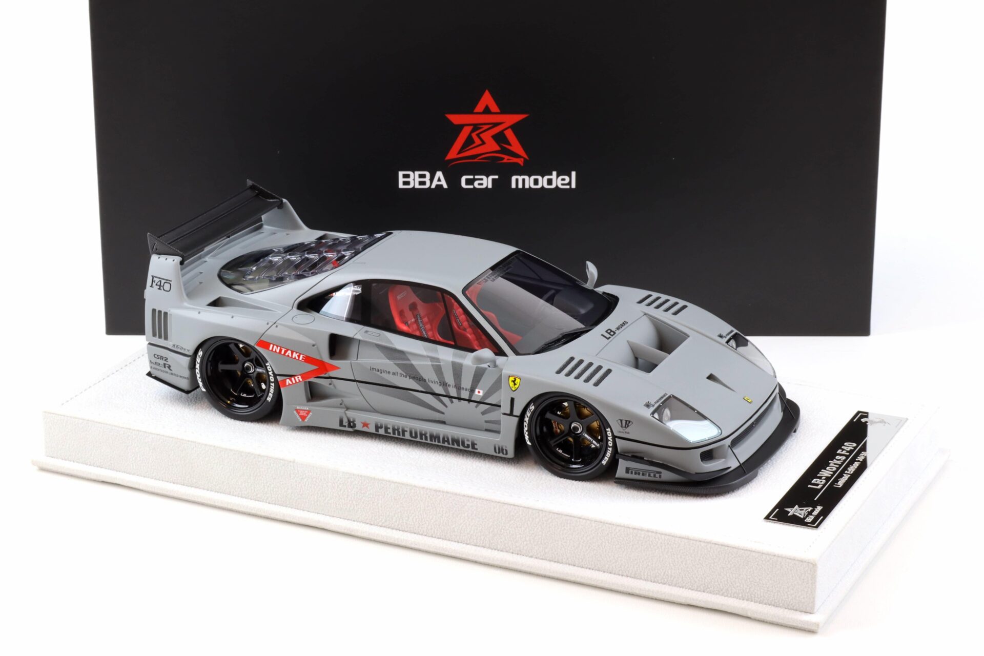 1:18 BBA Model Ferrari F40 LB Works LBWK Fighter grey with display - Limited 50 pcs.