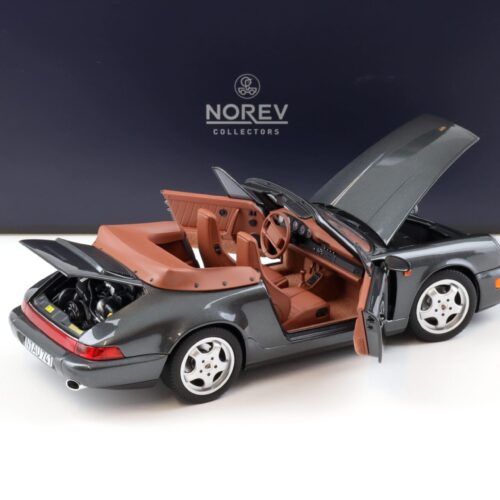 1:18 Norev Porsche 911 (964) Carrera 2 Cabriolet 1990 grey metallic/ brown