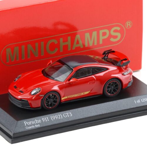 1:64 Minichamps Porsche 911 992 GT3 Coupe Guards red/ Carbon roof
