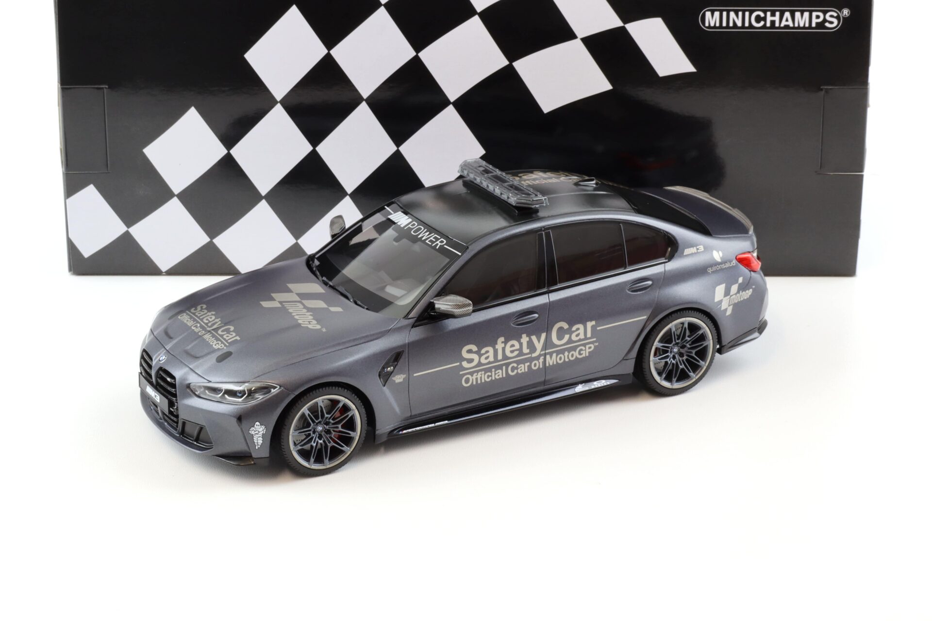 1:18 Minichamps BMW M3 Competition G80 Safety Car Moto GP 2020 grey metallic