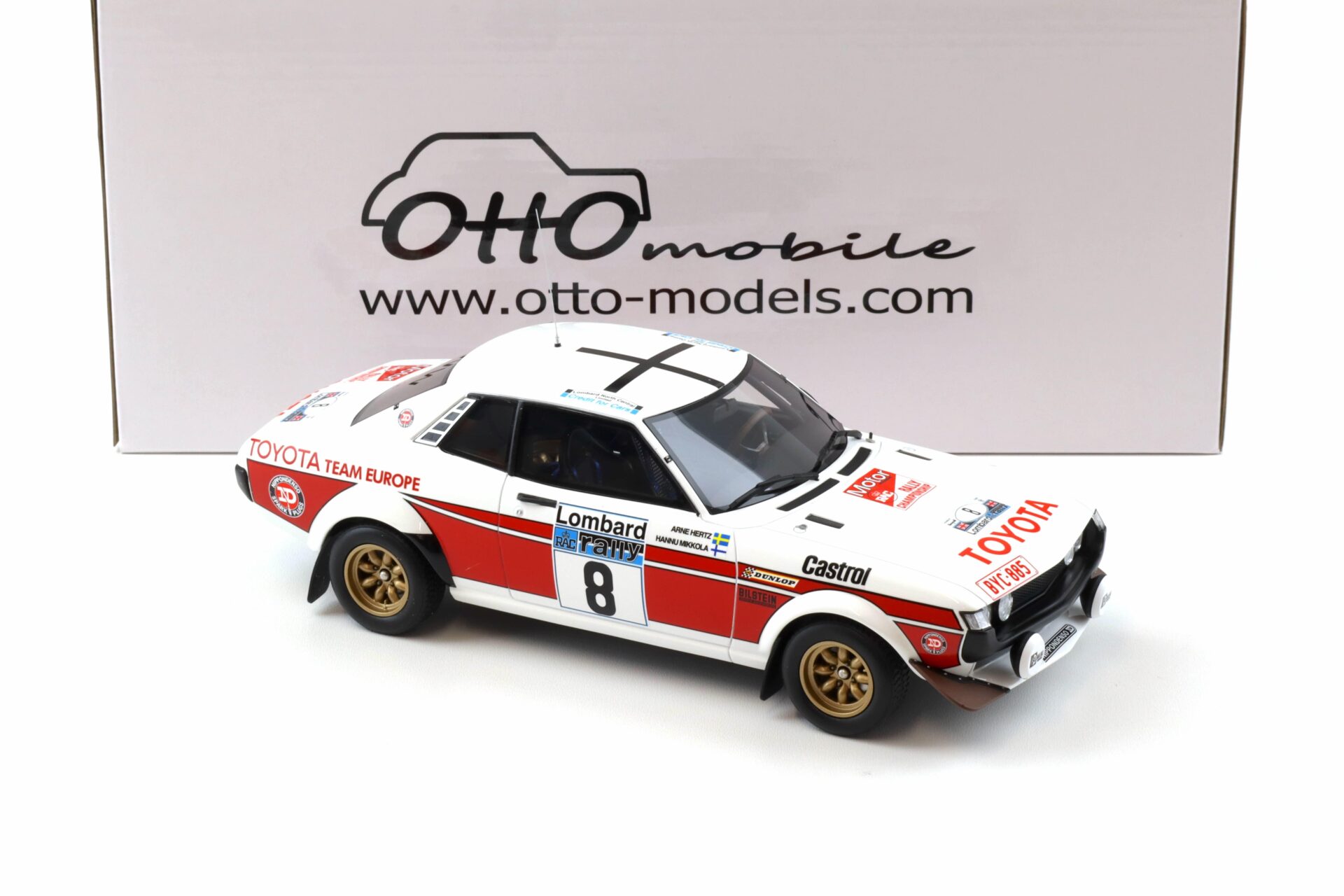 1:18 OTTO mobile OT1044 Toyota Celica RA21 Lombard RAC Rally 1977 white #8