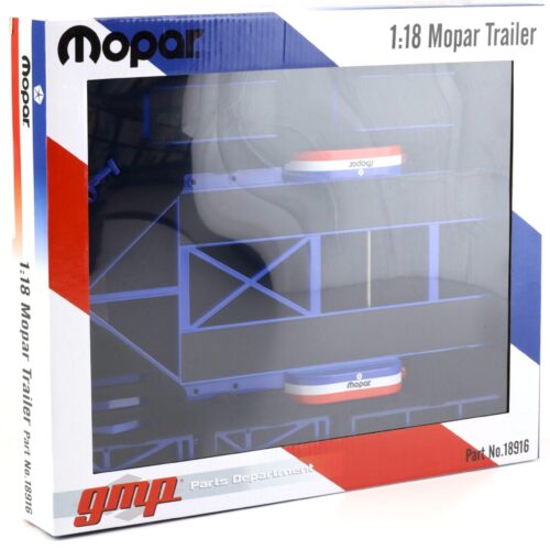 1:18 GMP Tandem Car Trailer Anhänger MOPAR blue/ red Diorama