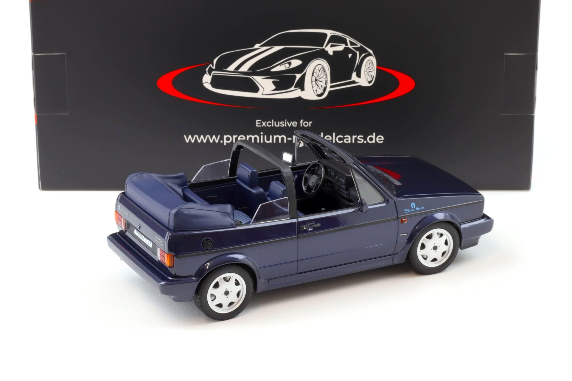 1:18 Norev VW Golf 1 Cabriolet Etienne Aigner 1990 Midnight blue metallic - Limited 750 pcs.