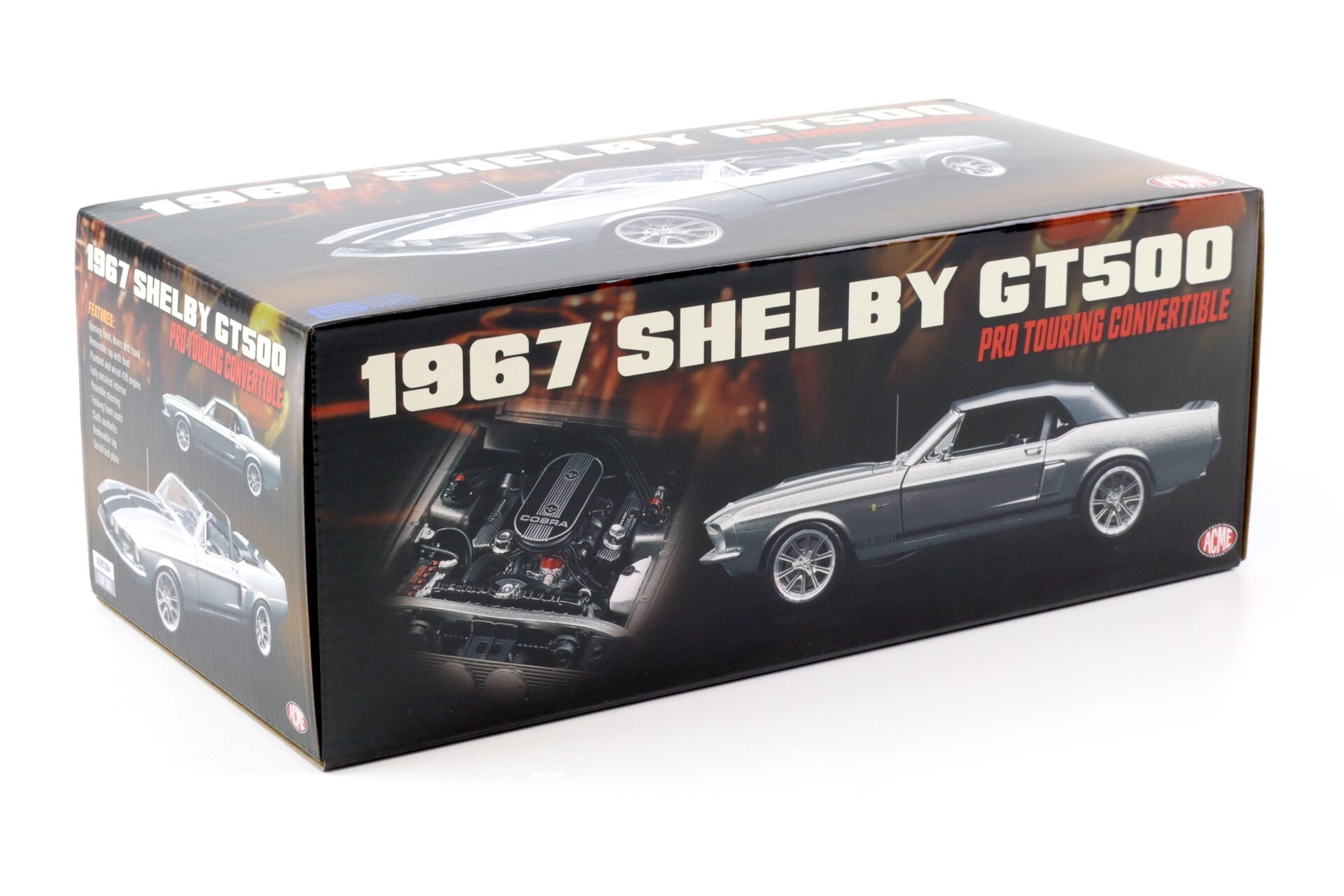 1:18 ACME 1967 Shelby GT500 Pro Touring Convertible grey metallic/ black stripes