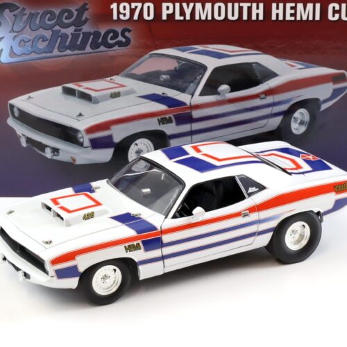 1:18 ACME 1970 Plymouth Hemi Cuda 426 Coupe Street Machine white/blue/red