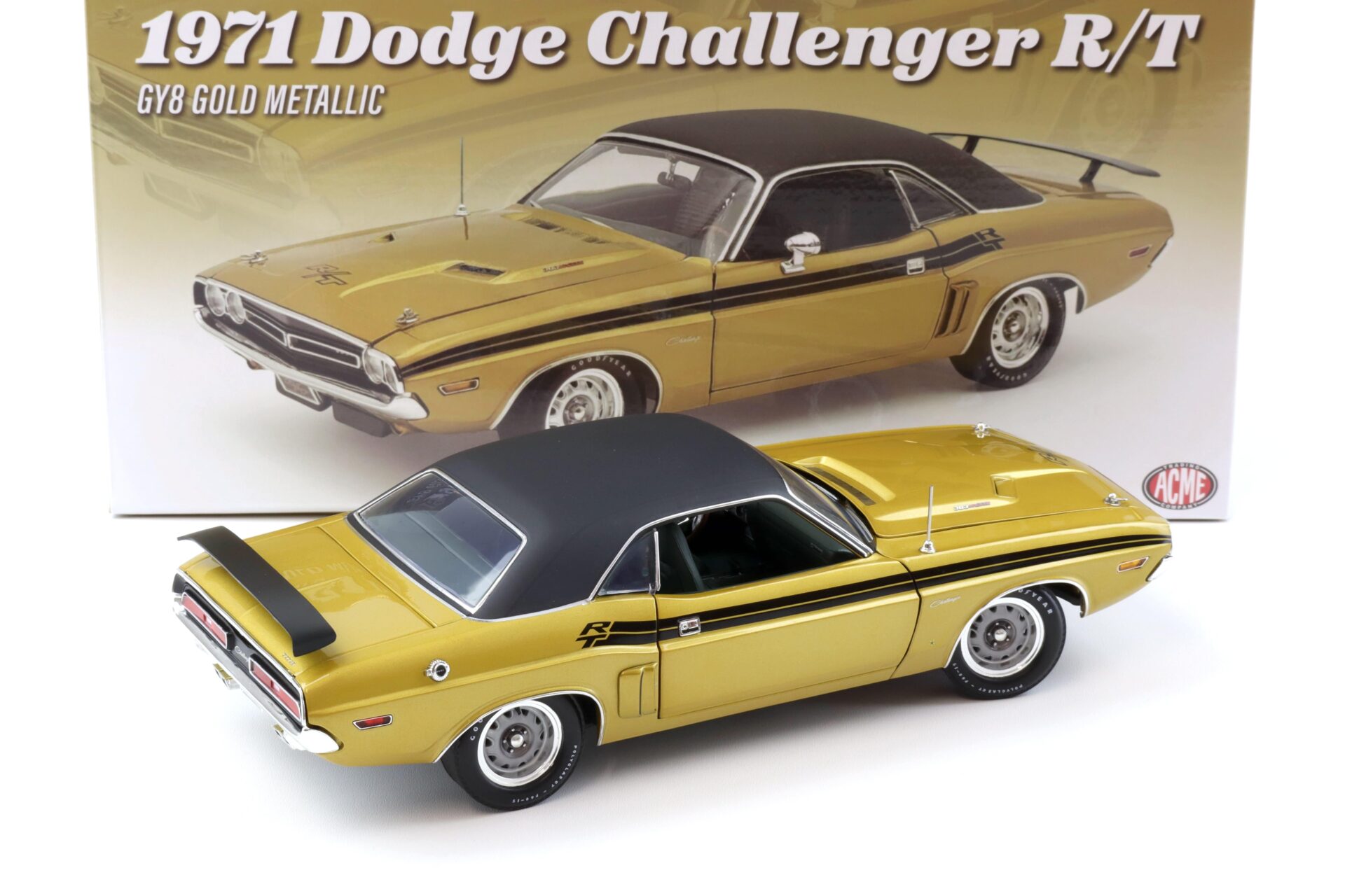 1:18 ACME 1971 Dodge Challenger R/T Coupe GY8 gold metallic/ black roof