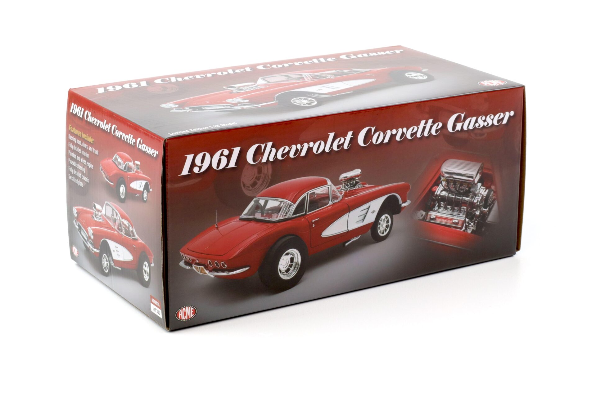 1:18 ACME 1961 Chevrolet Corvette Gasser red/ white