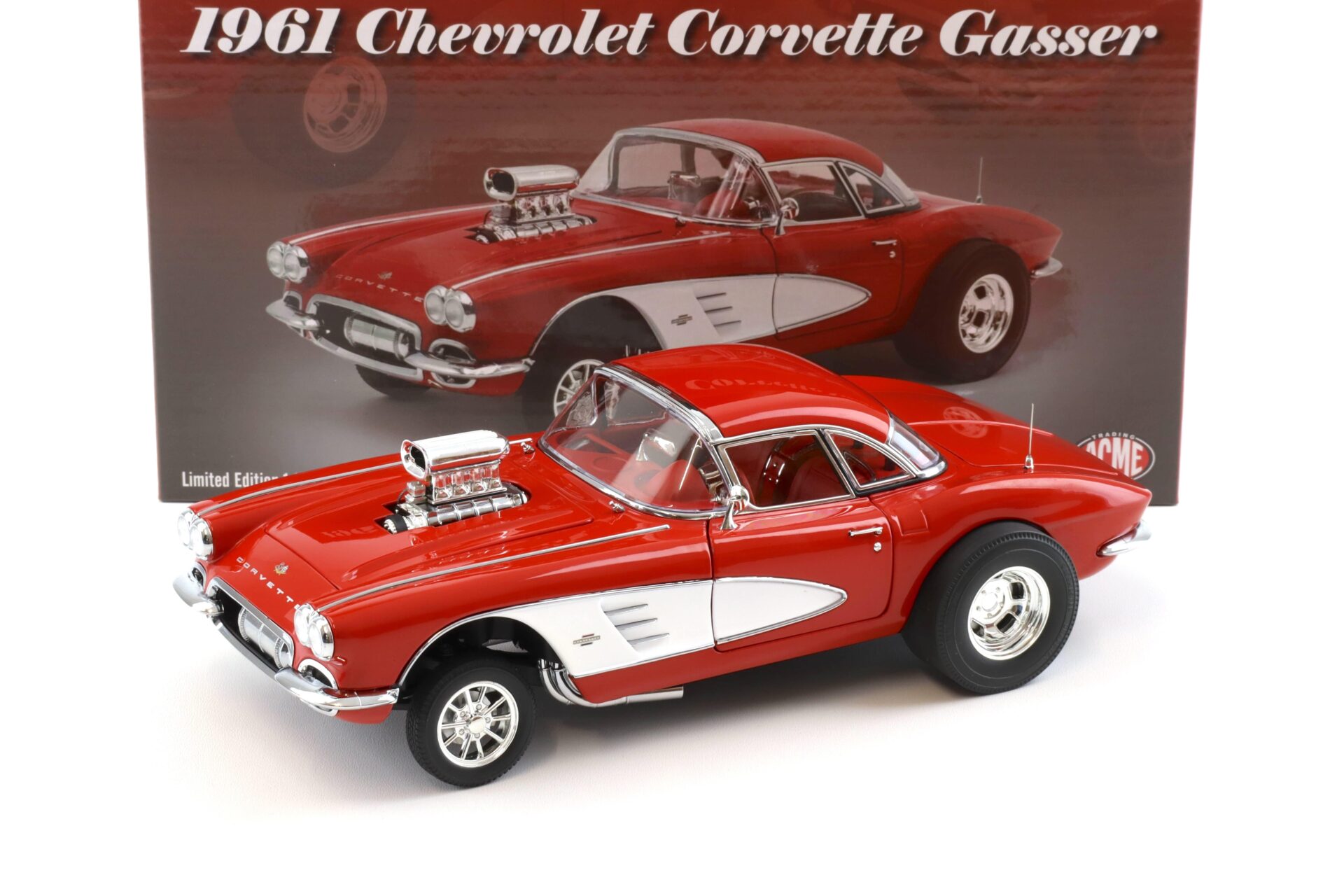 1:18 ACME 1961 Chevrolet Corvette Gasser red/ white