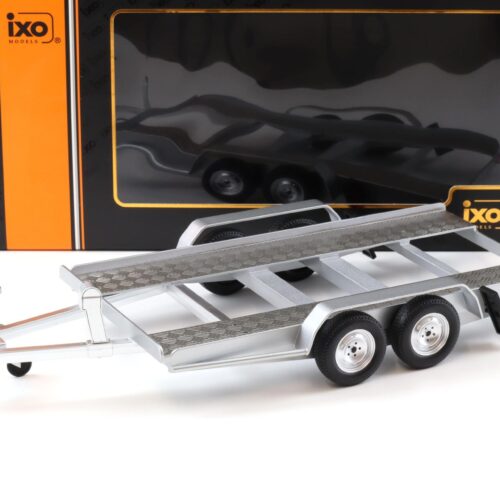 1:18 IXO Zubehör Autoanhänger Anhänger Car Trailer silver