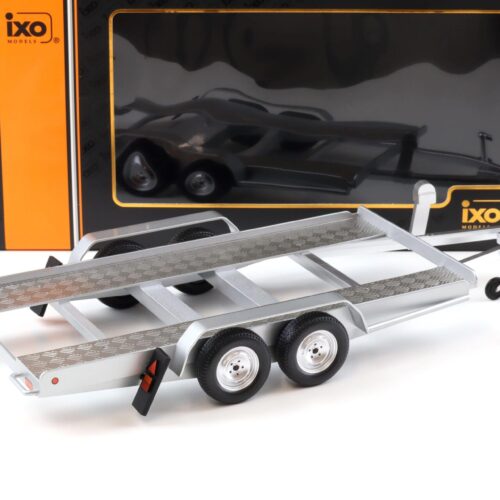 1:18 IXO Zubehör Autoanhänger Anhänger Car Trailer silver