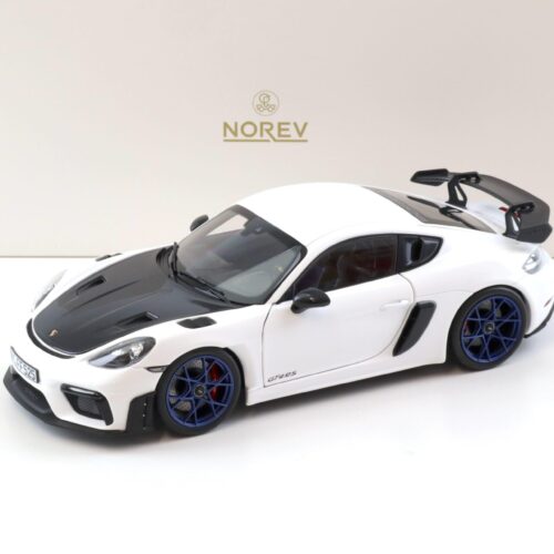 1:18 Norev ASIA Exclusive Porsche Cayman GT4 RS Weissach Package white/ indigo blue