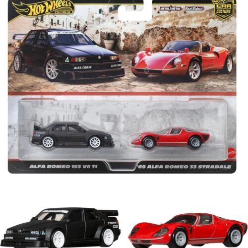 1:64 Hot Wheels 2025 Premium 2-Pack 979T Alfa Romeo 155 + Alfa Romeo 33 Stradale