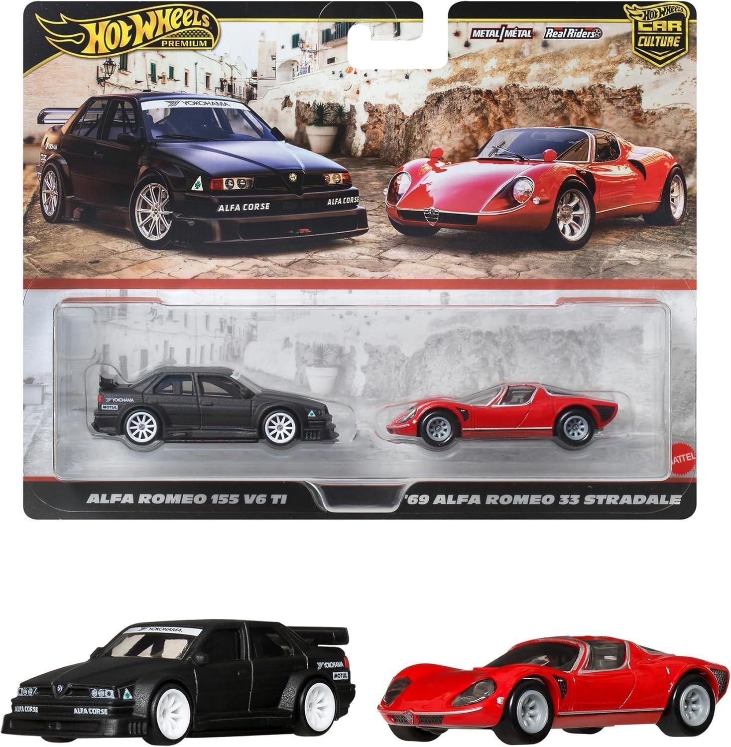 1:64 Hot Wheels 2025 Premium 2-Pack 979T Alfa Romeo 155 + Alfa Romeo 33 Stradale