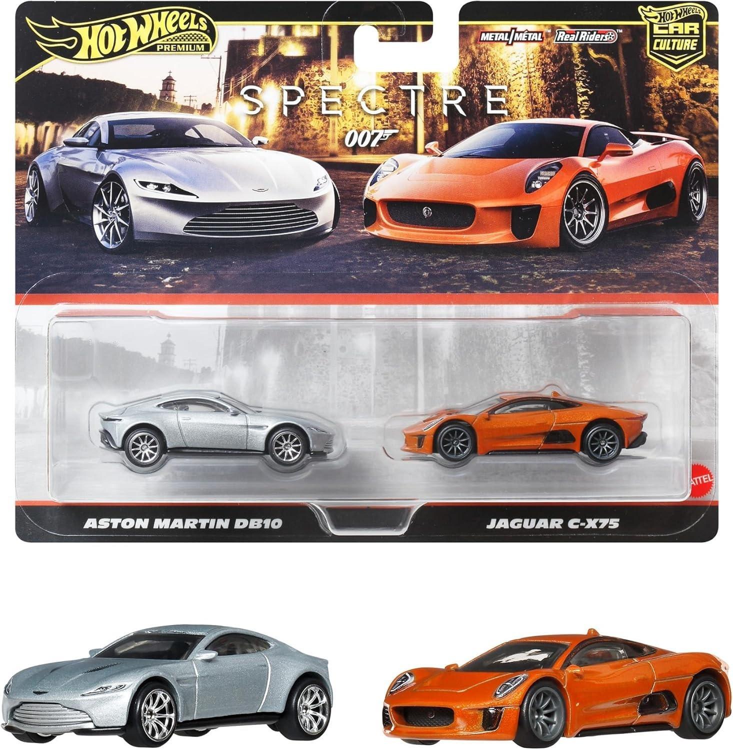 1:64 Hot Wheels 2025 Premium 2-Pack 979T Spectre 007 Aston Martin DB10 + Jaguar C-X75