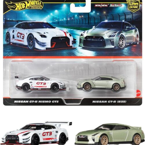 1:64 Hot Wheels 2025 Premium 2-Pack 979T Nissan GT-R Nismo GT3 + Nissan GT-R R35