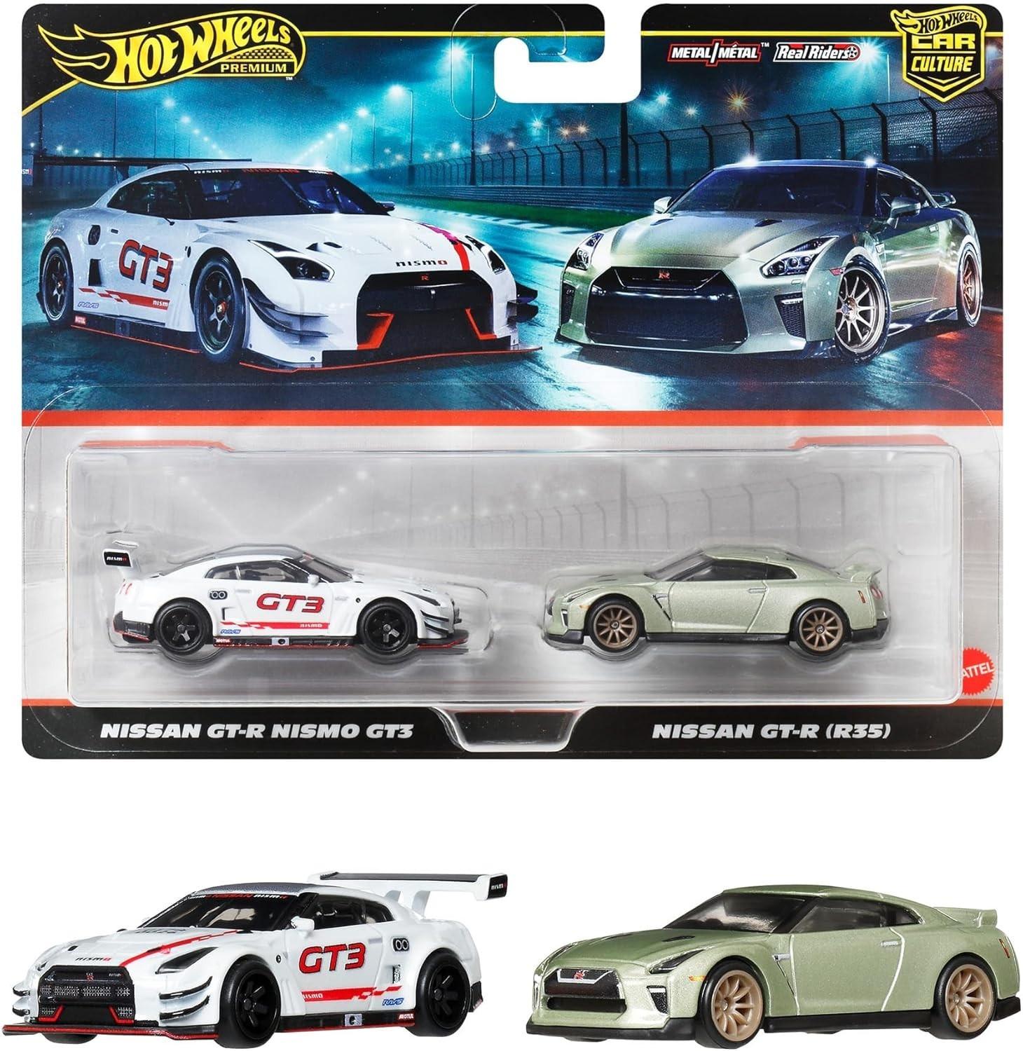 1:64 Hot Wheels 2025 Premium 2-Pack 979T Nissan GT-R Nismo GT3 + Nissan GT-R R35