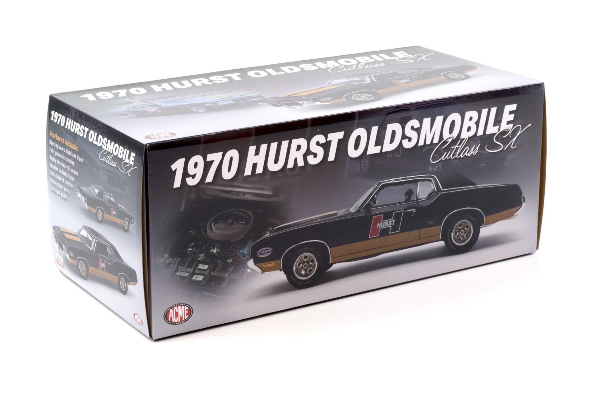 1:18 ACME 1970 Oldsmobile Cutlass SX Coupe Hurst Edition black/ gold