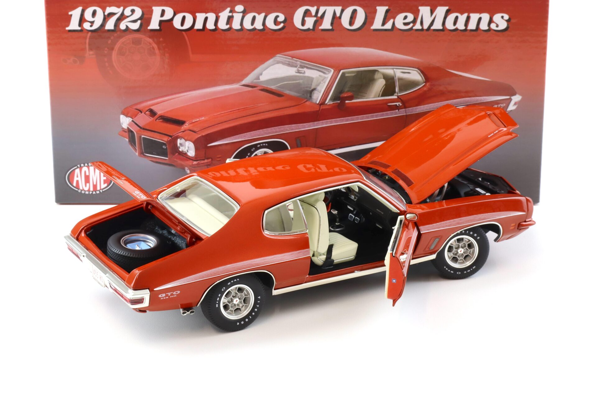 1:18 ACME 1972 Pontiac GTO LeMans Ram Air Coupe Sundance Orange
