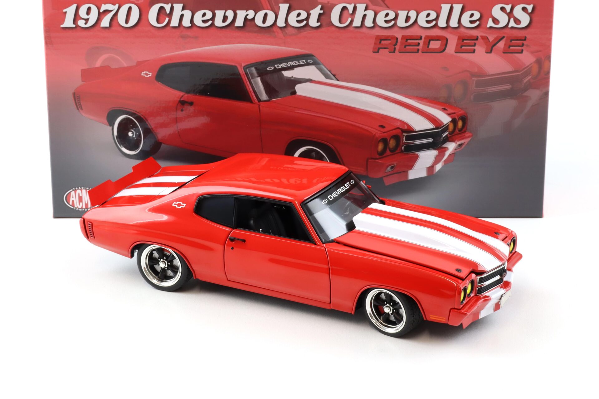 1:18 ACME 1970 Chevrolet Chevelle SS RED EYE Coupe red/ white stripes
