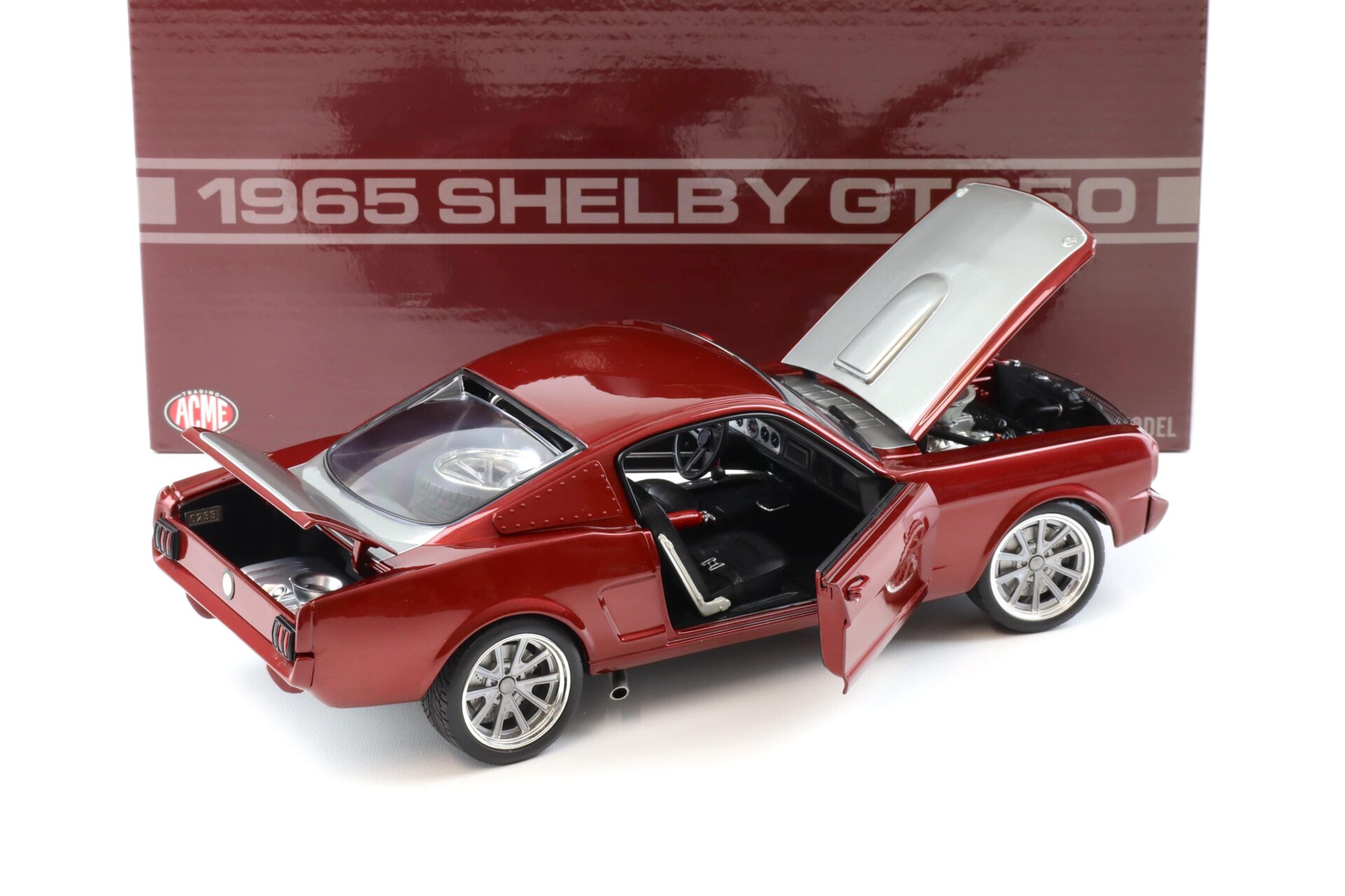 1:18 ACME 1965 Shelby GT350R Pro Touring Coupe red metallic/ grey