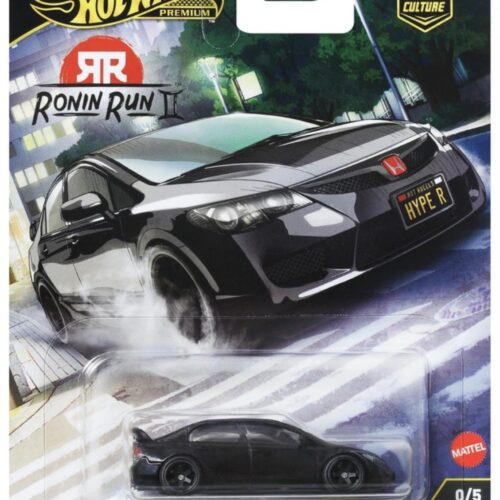 1:64 Hot Wheels Premium 2025 Ronin Run 2 - JBK89 CHASE 2007 Honda Civic Type R black