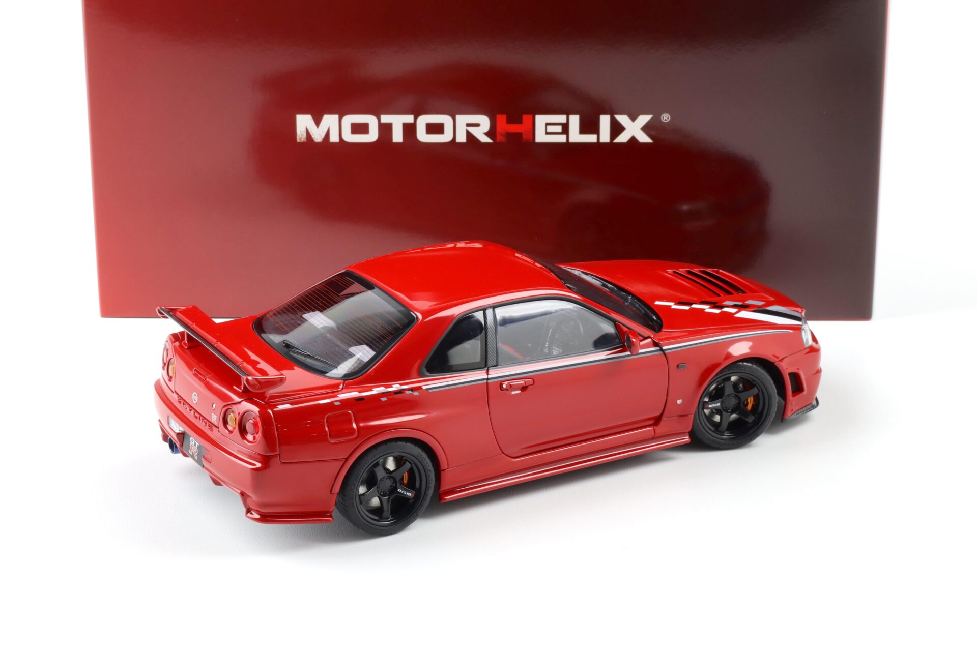 1:18 Motorhelix Nissan Skyline R34 Customized Active red M83426