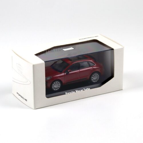 1:43 Welly Porsche Macan Turbo 2018 Porsche Leipzig Impuls red metallic