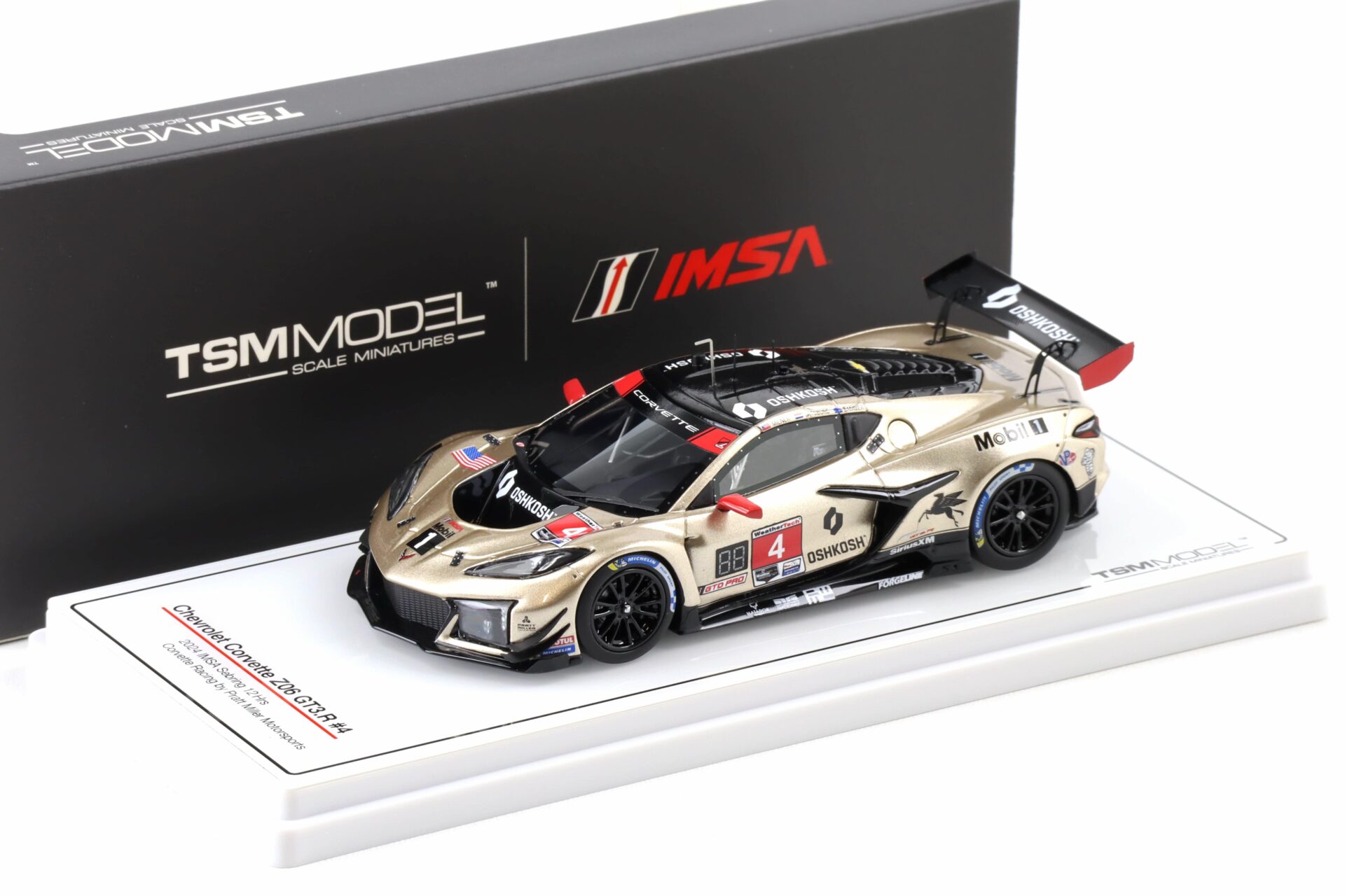 1:43 TSM Model Chevrolet Corvette Z06 GT3.R #4 IMSA 2024 Sebring 12h Milner/ Bamber
