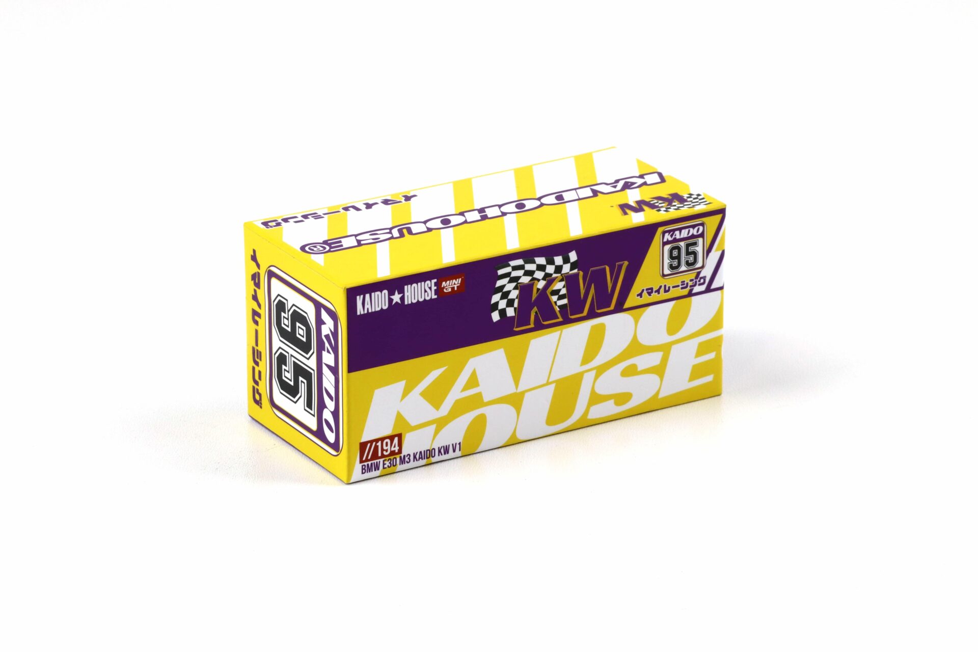 1:64 TSM Mini GT Kaido House BMW M3 E30 Kaido KW V1 purple/ yellow 1989