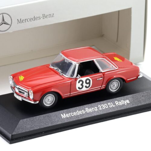 1:43 Minichamps Mercedes 230SL Pagode Rallye SPA 1963 red #39 DEALER VERSION