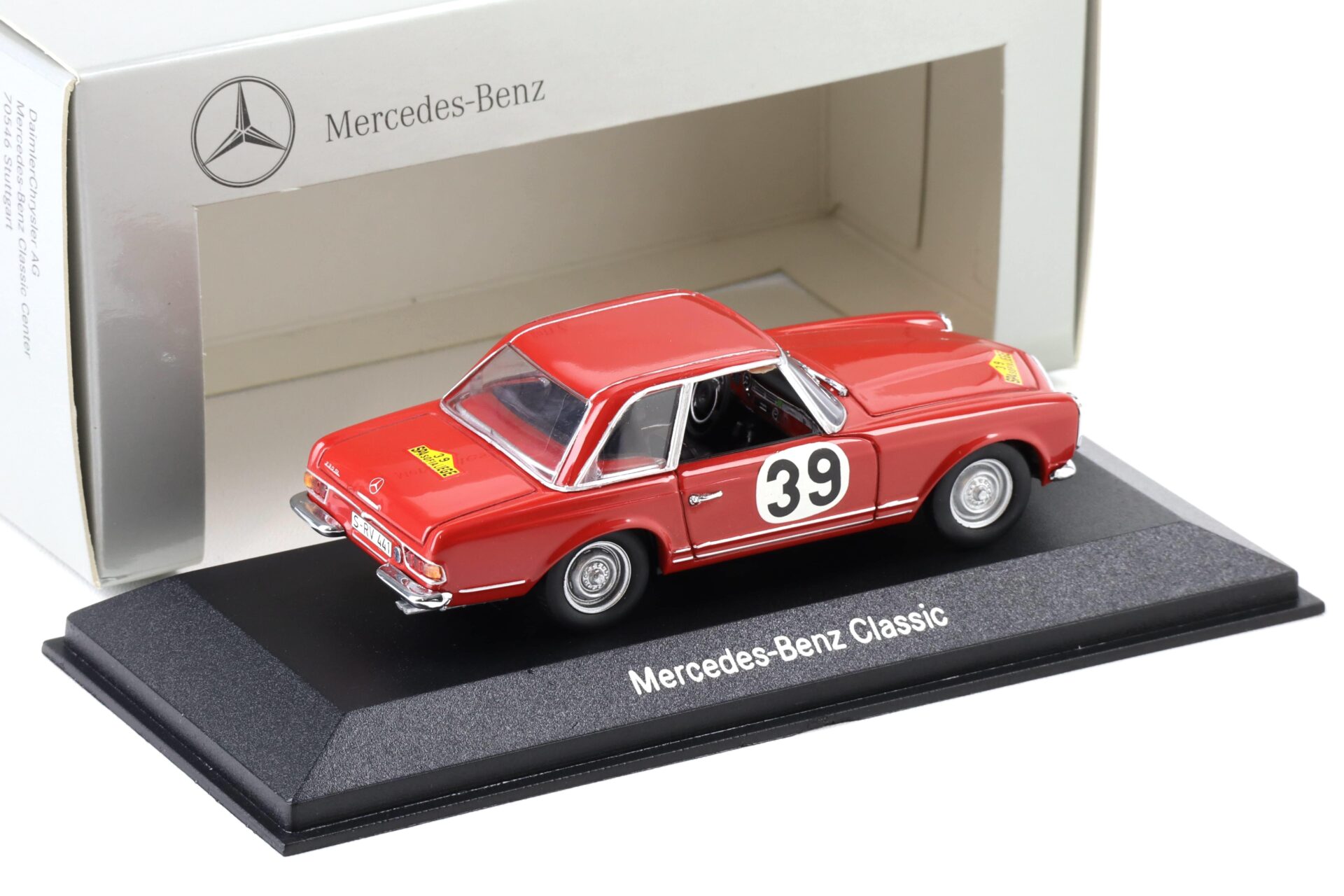 1:43 Minichamps Mercedes 230SL Pagode Rallye SPA 1963 red #39 DEALER VERSION