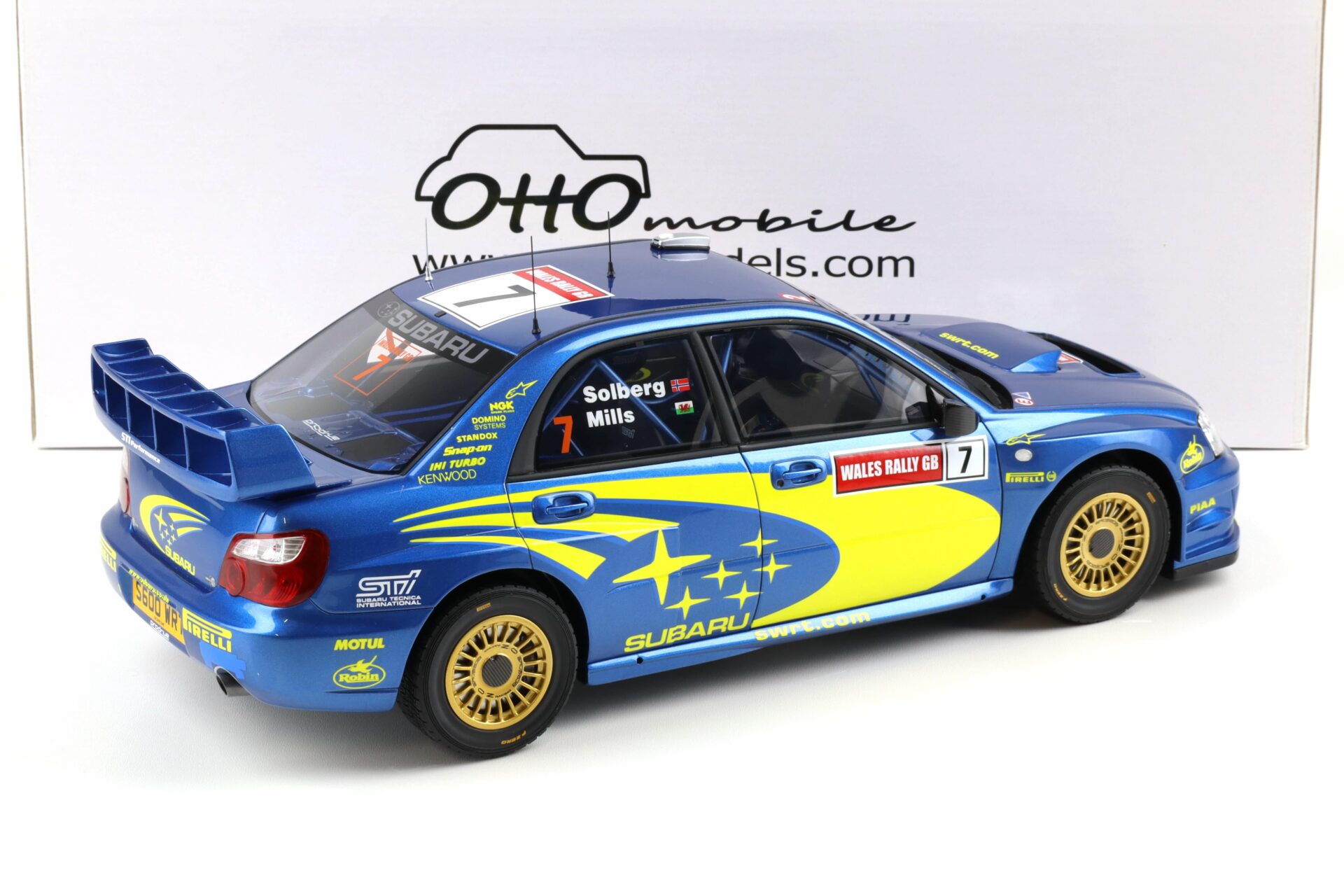 1:12 OTTO mobile G092 Subaru Impreza S9 WRC Rally of Wales 2003 Solberg #7