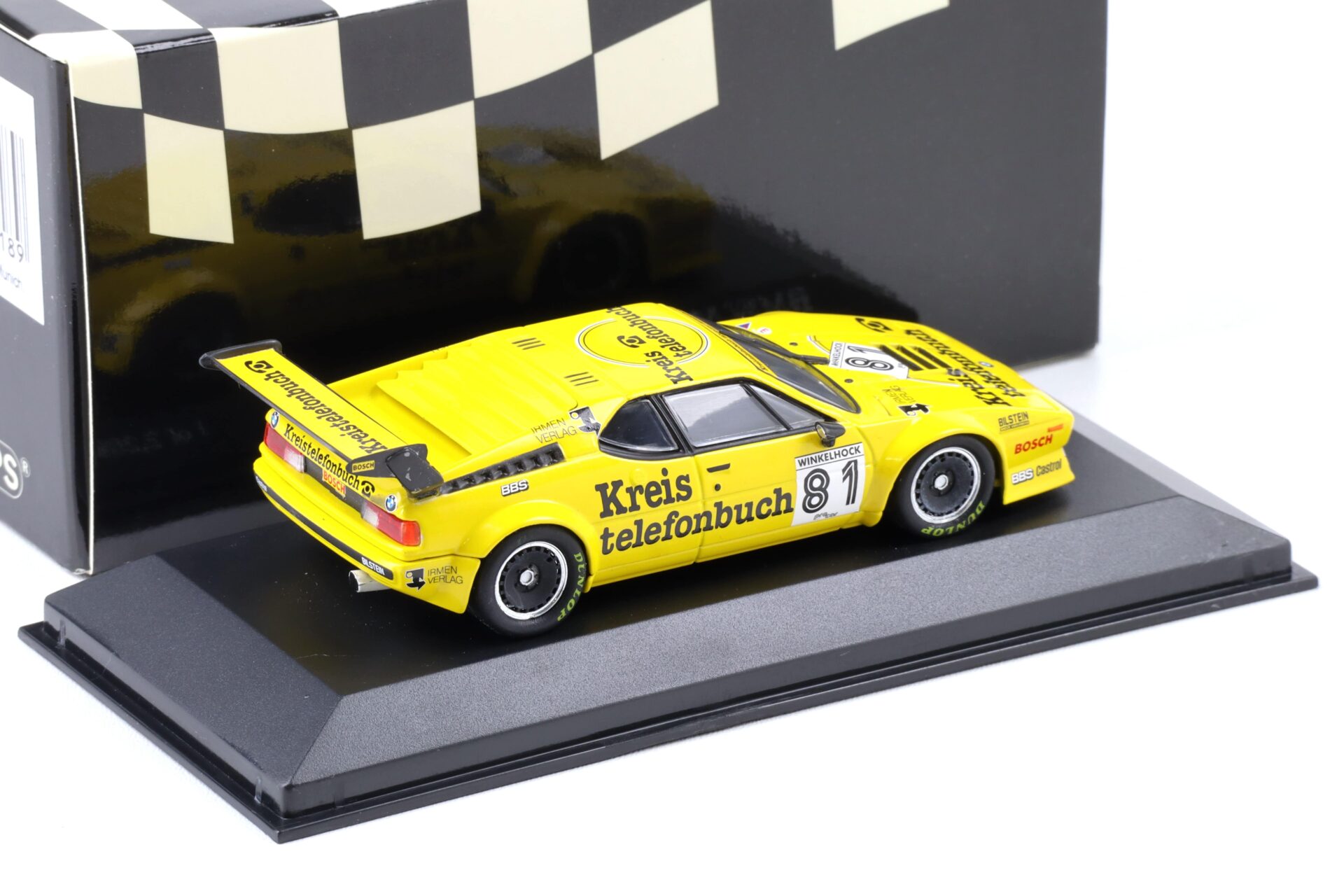 1:43 Minichamps BMW M1 Procar Kreistelefonbuch #81 M.Winkelhock 1979