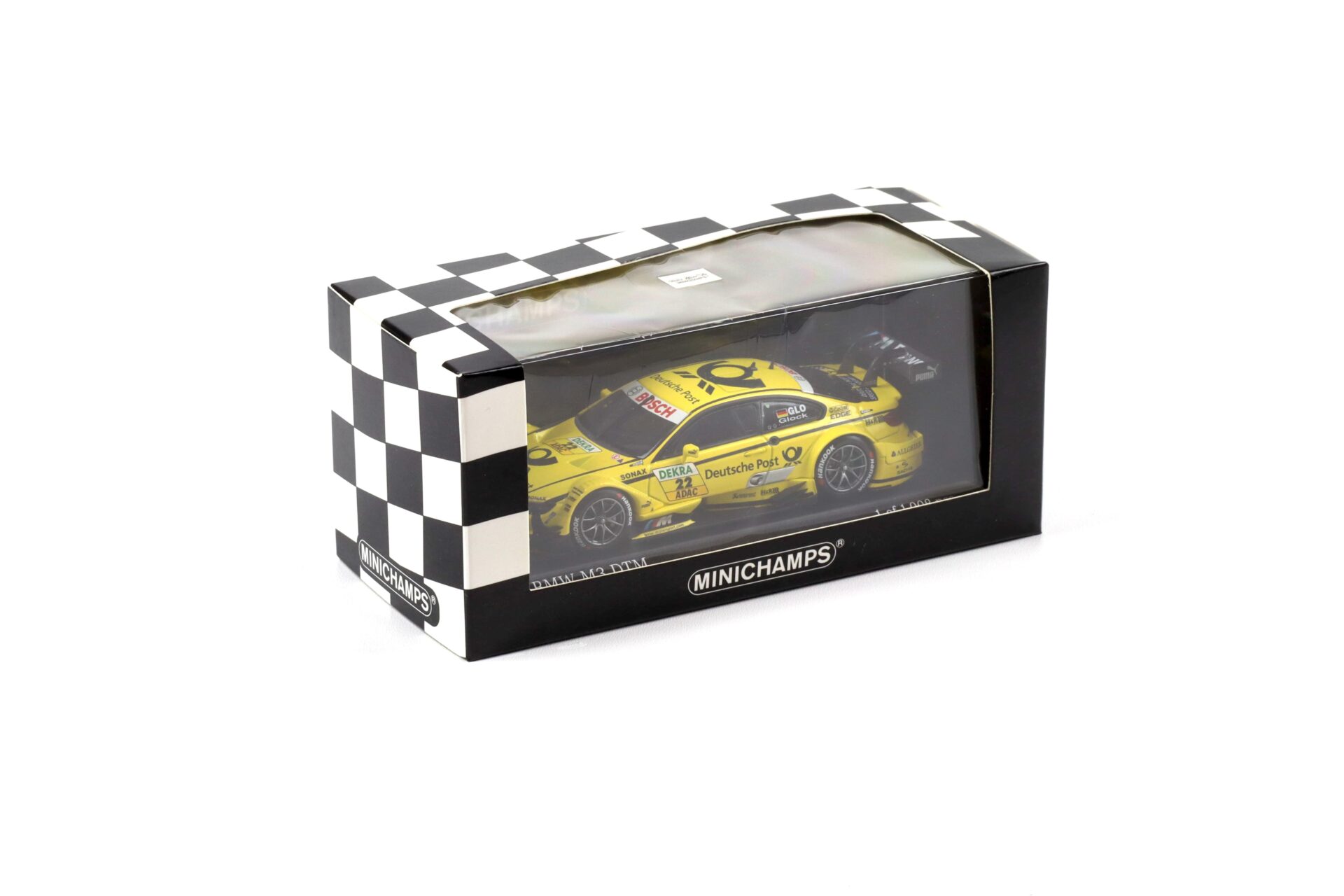 1:43 Minichamps BMW M3 DTM E92 Team MTEK DTM 2013 #22 Deutsche Post Glock
