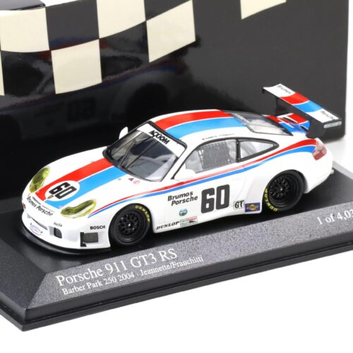 1:43 Minichamps Porsche 911 996 GT3 RS 2004 Barber Park 250 Brunos #60 Franchitti