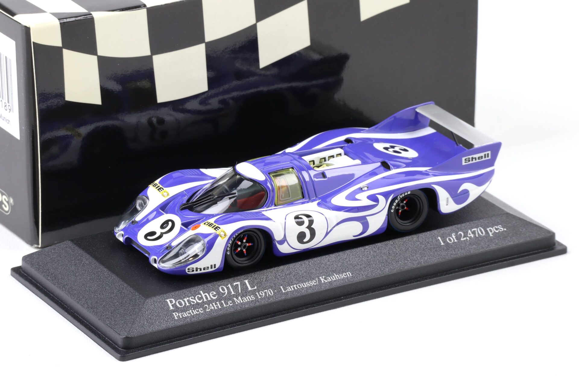 ID 104911 orig.jpg 1:43 Minichamps Porsche 917L 24h Le Mans 1970 Hippie Practice #3 Larousse / Kauhsen