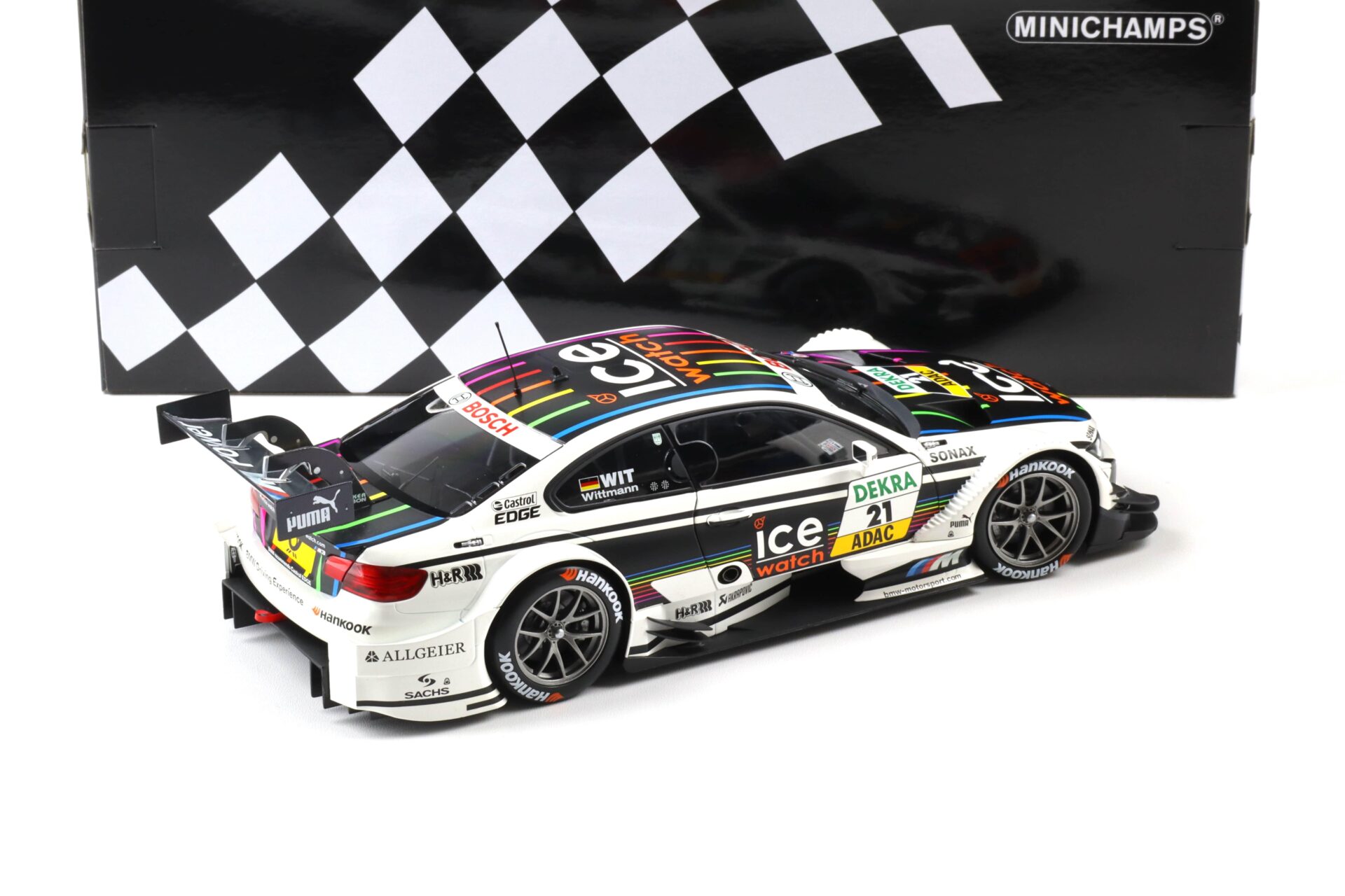 1:18 Minichamps BMW M3 E92 DTM Team MTEK #21 Ice Watch Wittmann 2013